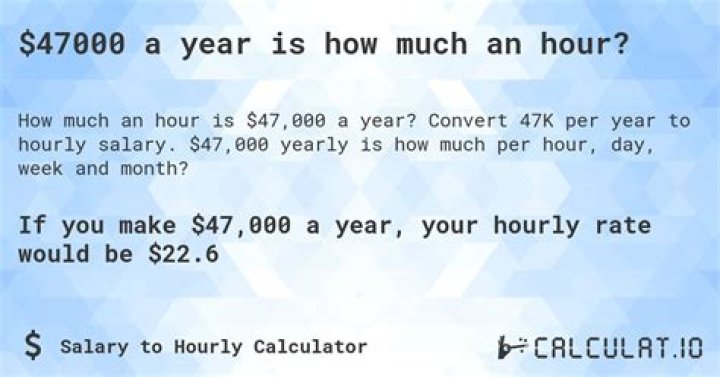 47000 a Year is How Much an Hour? Before and After Taxes