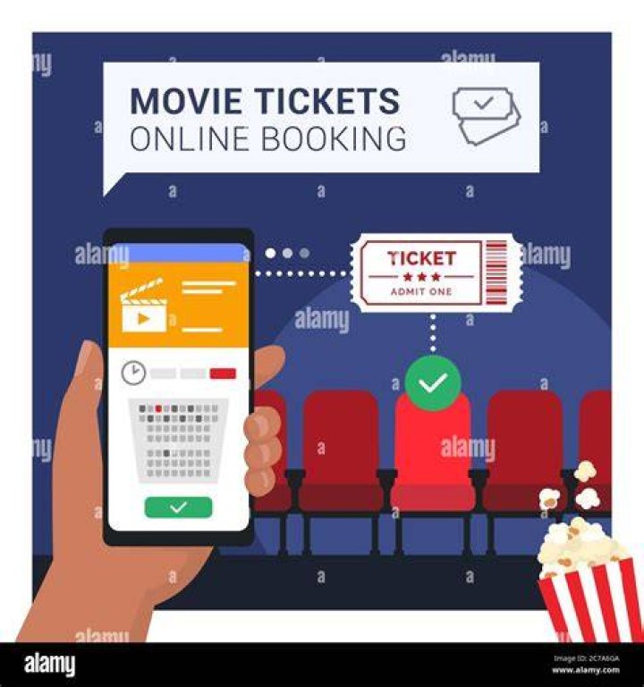 Buying cinema movie tickets online Royalty Free Vector