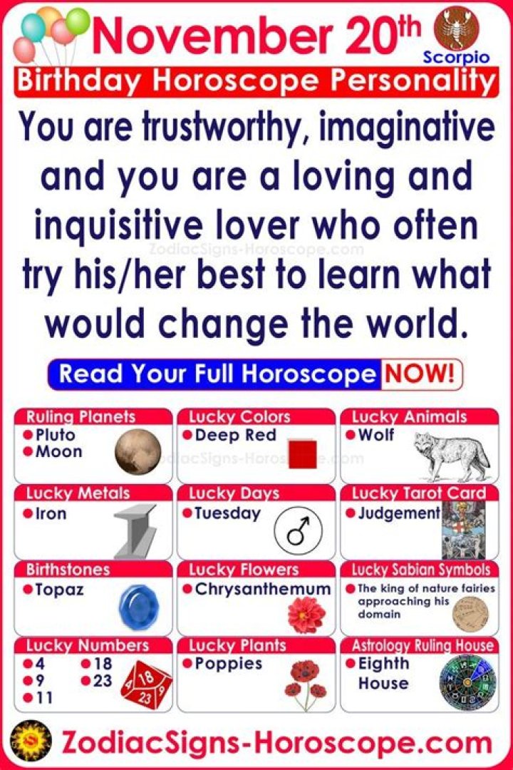 Discover The Zodiac Sign For November 20th