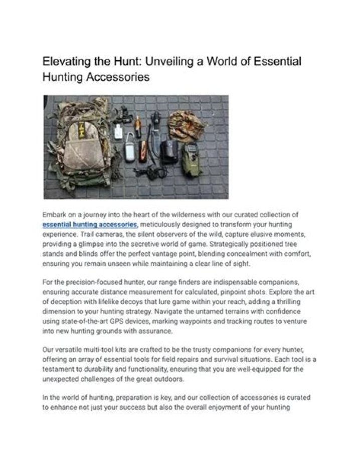 Essential Hunting Plan Content: A Guide To Vital Information