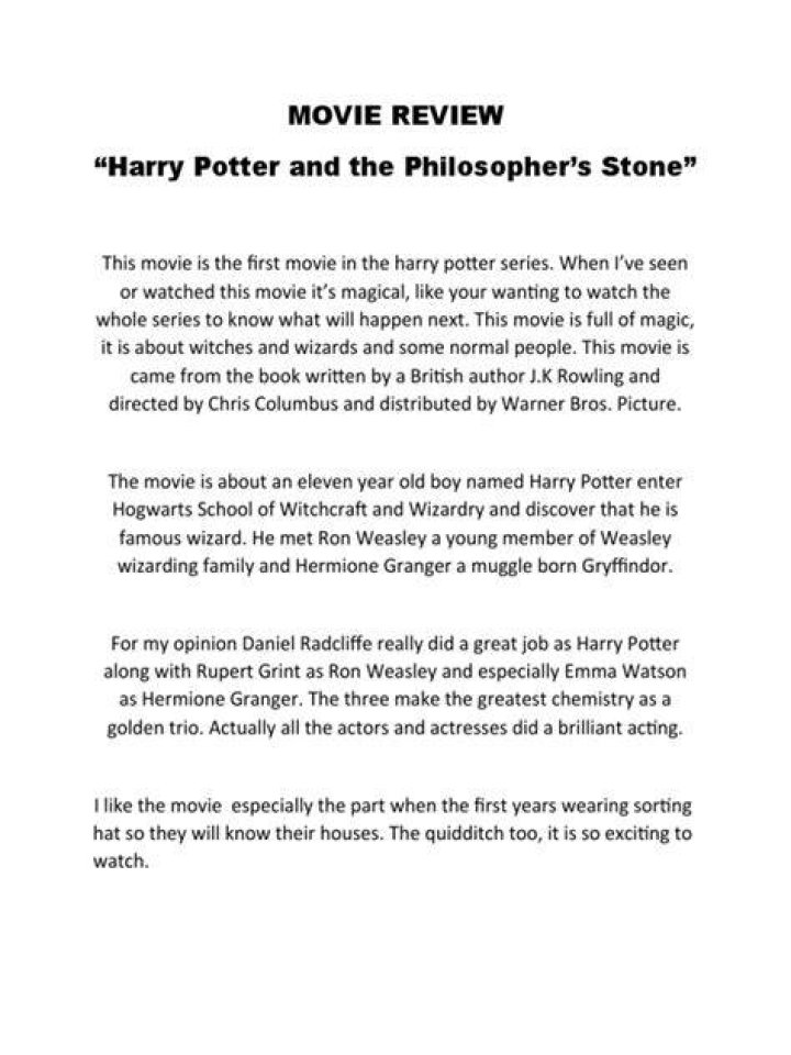 Movie Review Harry Potter and the Sorcerer's Stone Archer Avenue