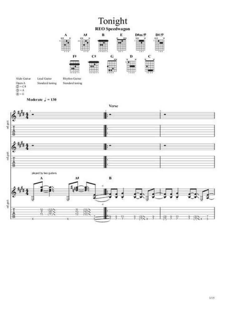 REO SPEEDWAGON Chords and Tabs ChordLines