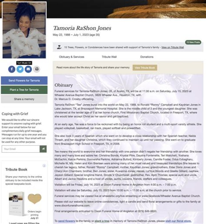 Tamoria Jones Obituary | News And Tributes
