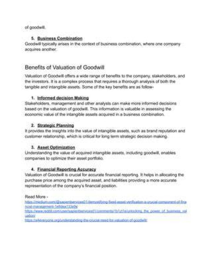 Understanding Goodwill: A Key Concept In Business Valuation