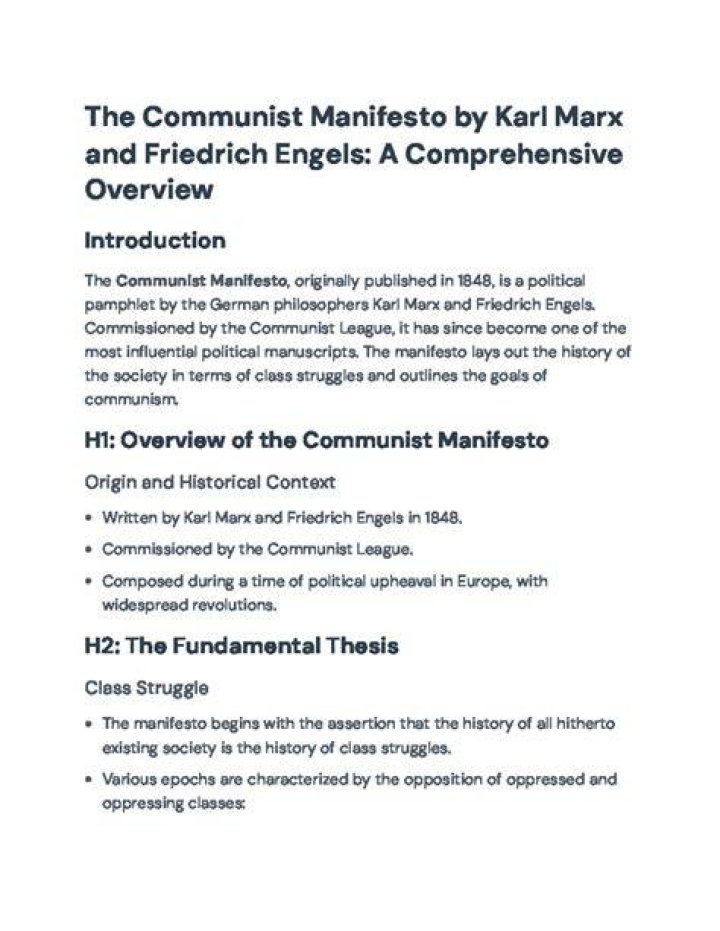 Understanding The Communist Manifesto's Key Concepts